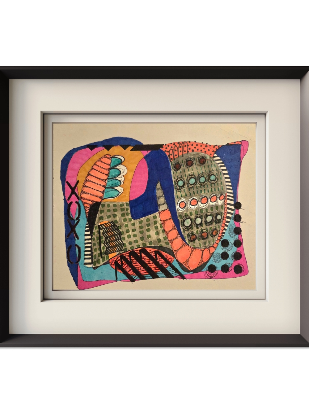 Abstract Colorful Modern Art - Pink, Blue, Orange